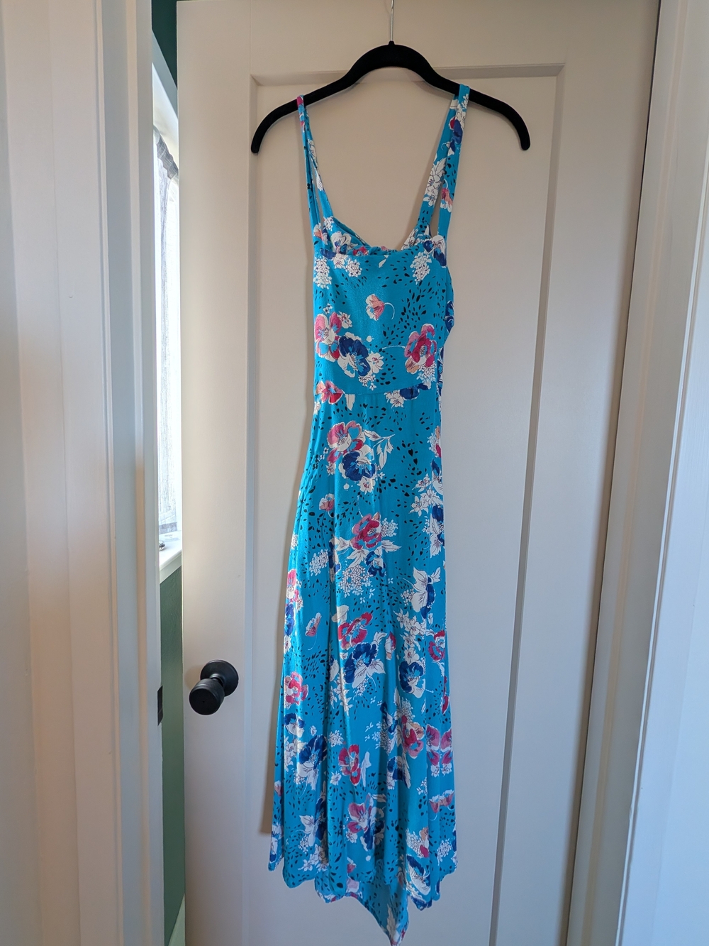 Zara Turquoise Floral Maxi Slip Dress